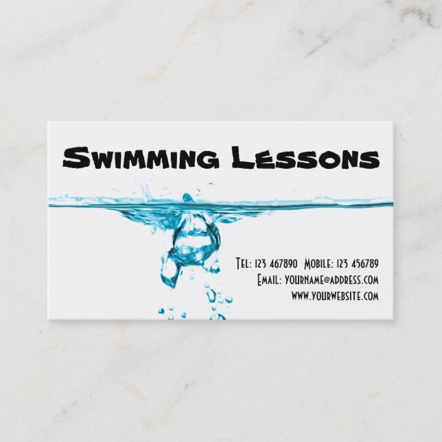 Swimming Lessons Business Card (Front)