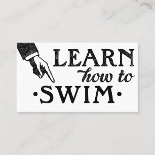 Swimming Lessons Business Cards - Cool Vintage