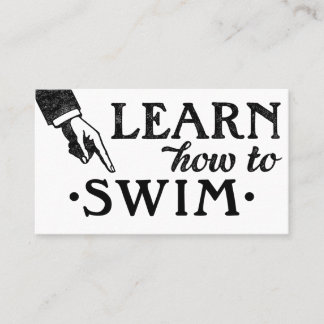 Swimming Lessons Business Cards - Cool Vintage