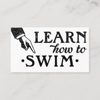 Swimming Lessons Business Cards - Cool Vintage by NeatBusinessCards at Zazzle