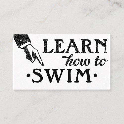 Swimming Lessons Business Cards _ Cool Vintage