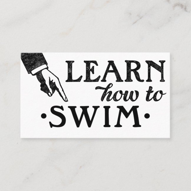 Swimming Lessons Business Cards – Fun Retro Vintage
