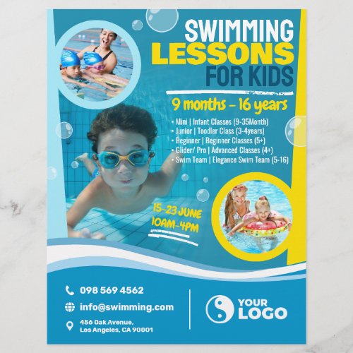 Swimming Lessons for Kids Flyer