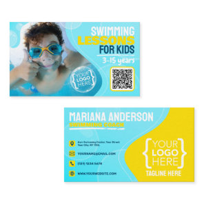 Swimming lessons for Kids, swimming instructor Business Card
