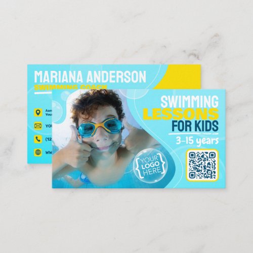 Swimming lessons for Kids swimming instructor Business Card