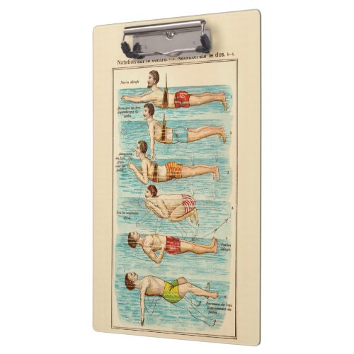 Swimming Lessons Vintage Diagram Clipboard