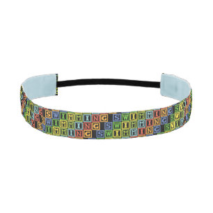 Swimming lettering pattern sport athletic headband
