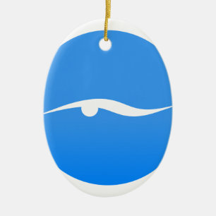 Swimming logo on T-shirt Ceramic Ornament