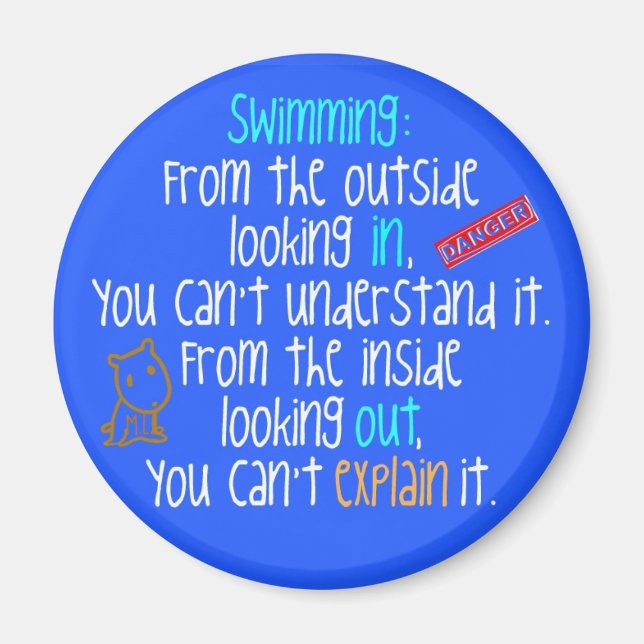 Swimming looking out magnet (Front)