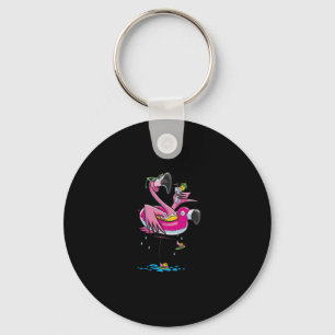 Swimming Lover Flamingo Go Swim Keychain