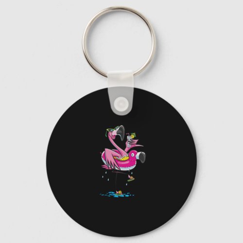 Swimming Lover Flamingo Go Swim Keychain