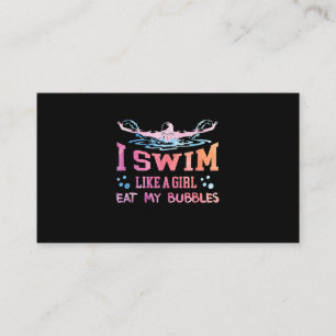 Swimming Lover - I Swim Like A Girl Enclosure Card