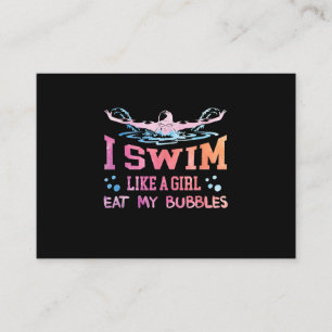 Swimming Lover - I Swim Like A Girl Enclosure Card