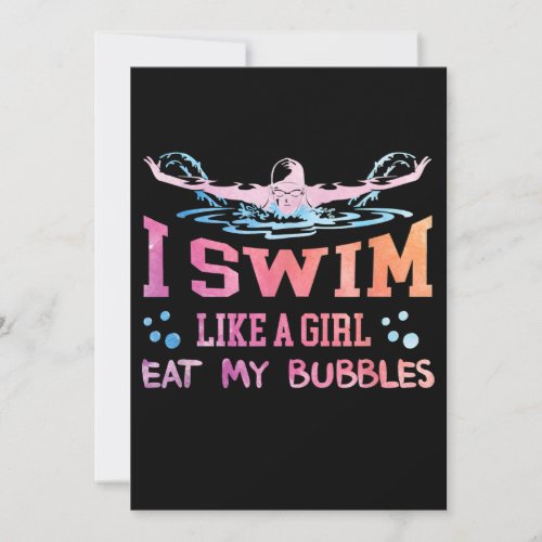 Swimming Lover _ I Swim Like A Girl Holiday Card