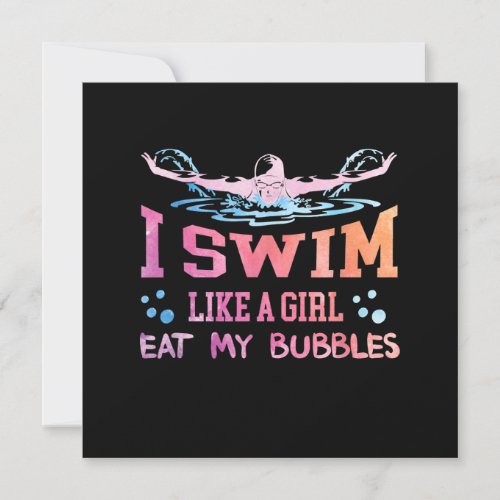 Swimming Lover _ I Swim Like A Girl Invitation