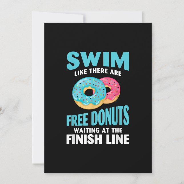 Swimming Lover - Swim Like Re Are Free Donuts Holiday Card (Front)