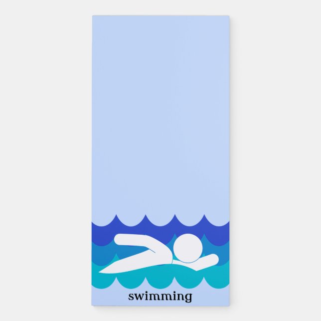 Swimming Magnetic Fridge Notepad (Front)