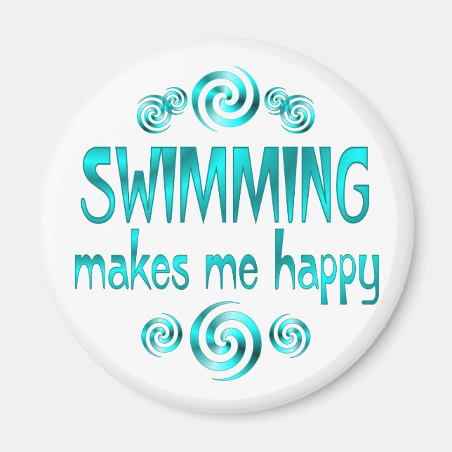 Swimming Makes Me Happy Magnet (Front)