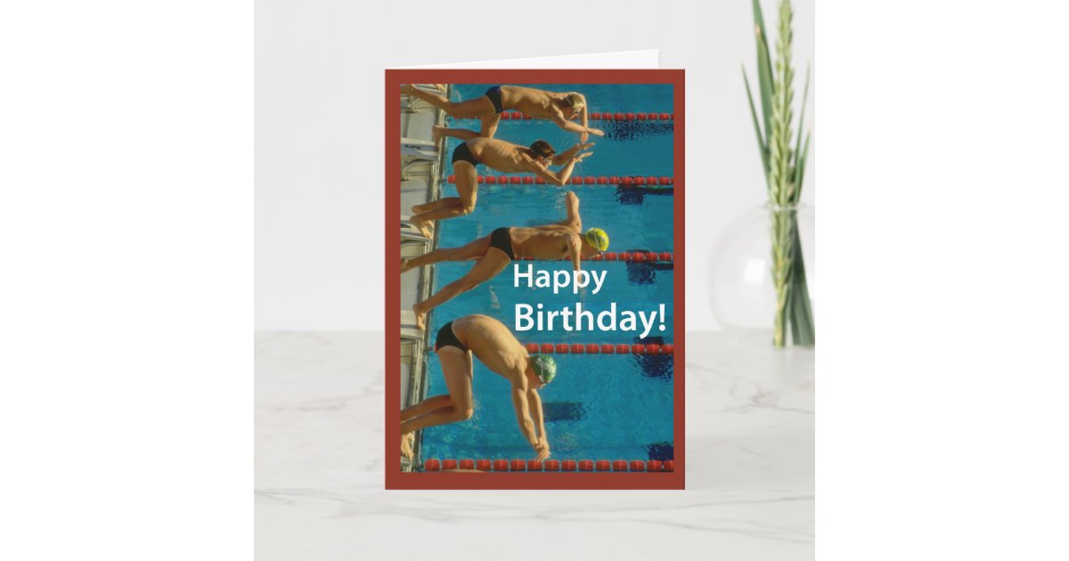 Swimming Men's Birthday Card