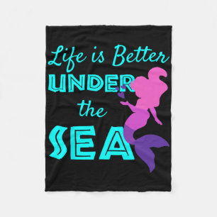 Swimming Mermaid Diving Fleece Blanket