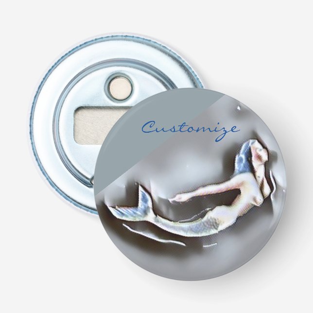 Swimming Mermaid Grey Thunder_Cove Bottle Opener (Front)