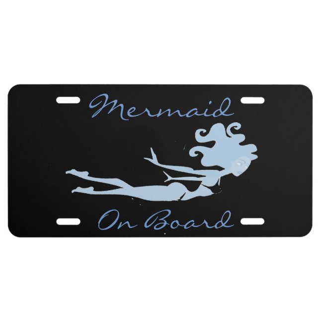 Swimming mermaid onboard Thunder_Cove License Plate (Front)