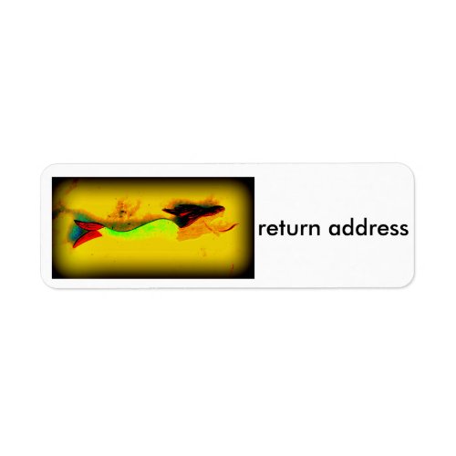 swimming mermaid return address label