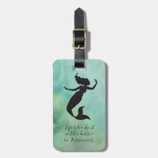 Swimming Mermaid silhouette- fantasy art Luggage Tag