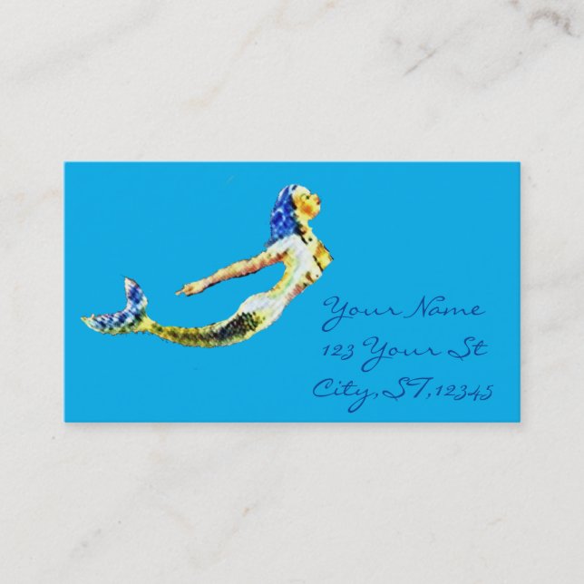 Swimming Mermaid Thunder_Cove Business Card (Front)