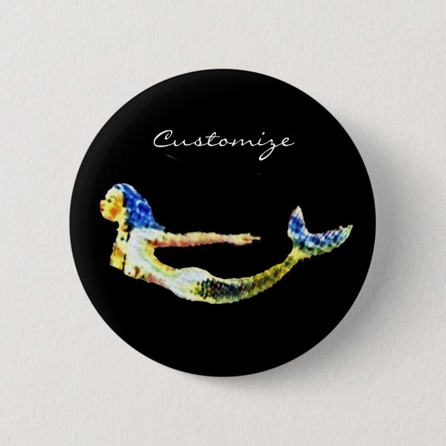 Swimming Mermaid Thunder_Cove Button (Front)