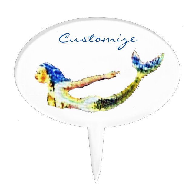 Swimming Mermaid Thunder_Cove Cake Topper (Front)