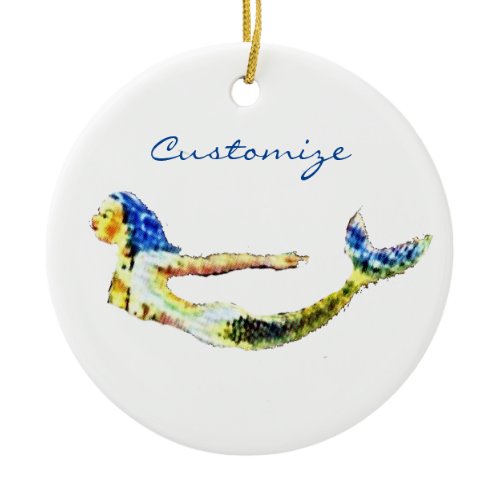 Swimming Mermaid Thunder_Cove Ceramic Ornament