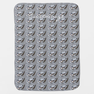 Swimming Mermaid Thunder_Cove Grey Baby Blanket