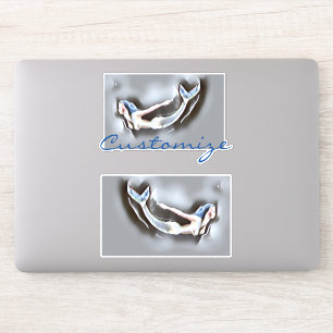 Swimming Mermaid Thunder_Cove Grey Sticker