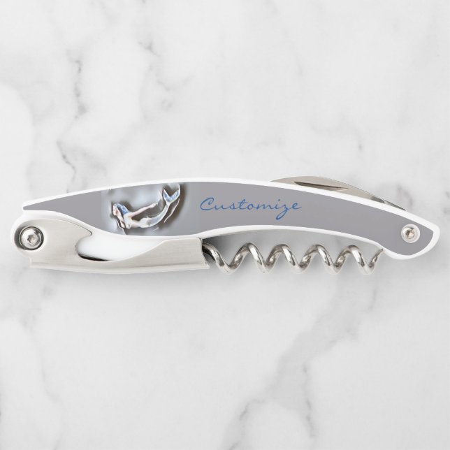 Swimming Mermaid Thunder_Cove Grey Waiter's Corkscrew (Front)