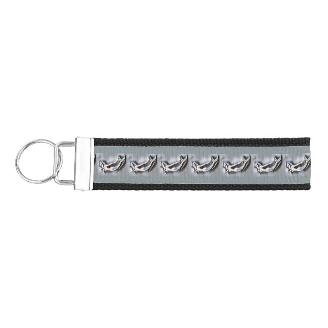 Swimming Mermaid Thunder_Cove Grey Wrist Keychain (Keys on Left)