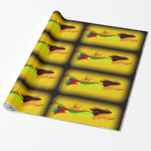 swimming mermaid wrapping paper