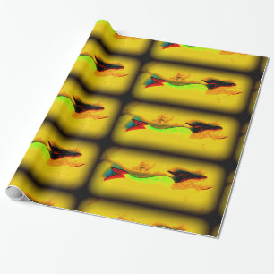 swimming mermaid wrapping paper