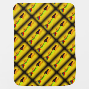 swimming mermaids yellow baby blanket