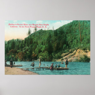Swimming Near the Dock on the Russian River Poster