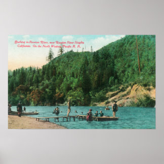 Swimming Near the Dock on the Russian River Poster