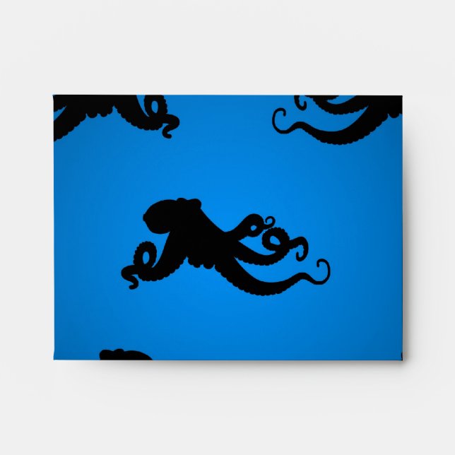Swimming Octopus Silhouettes Envelope (Front)