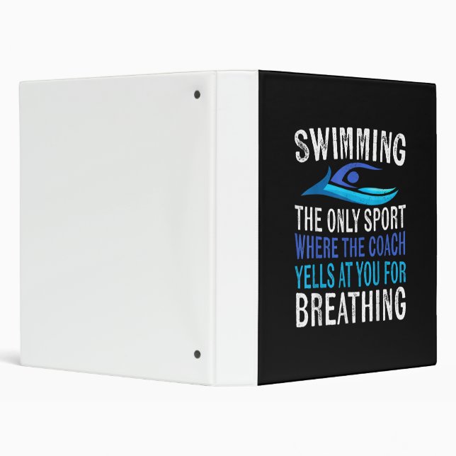 Swimming Only Sport Where  Coach Swimmer Gifts 3 Ring Binder (Background)