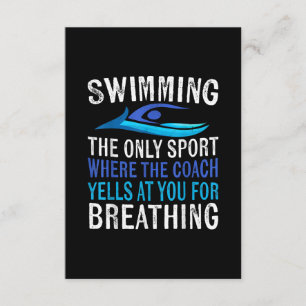Swimming Only Sport Where Coach Swimmer Gifts Enclosure Card