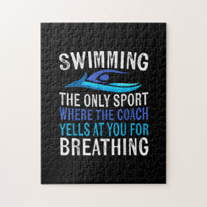Swimming Only Sport Where  Coach Swimmer Gifts Jigsaw Puzzle