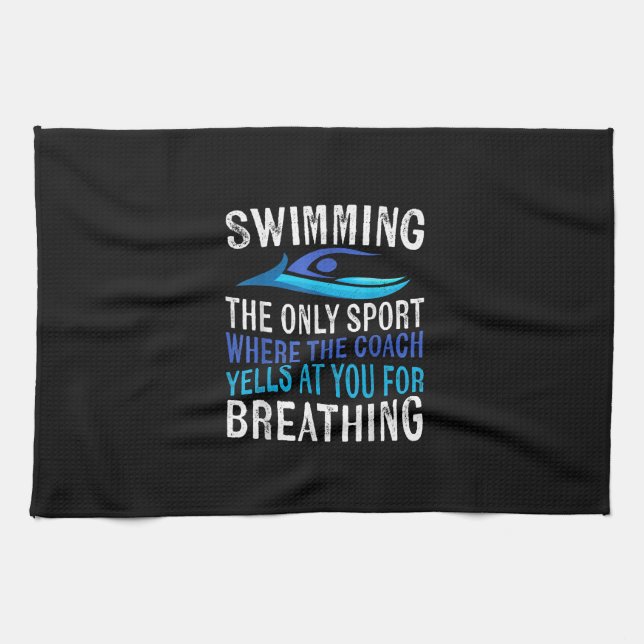 Swimming Only Sport Where  Coach Swimmer Gifts Kitchen Towel (Horizontal)