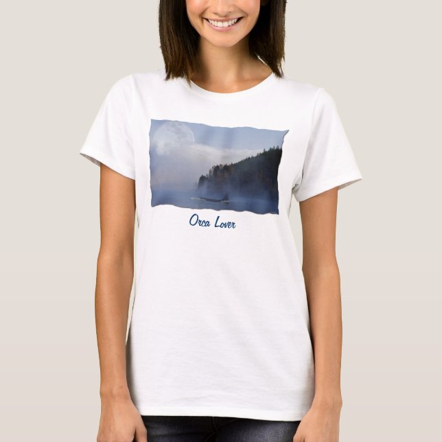 SWIMMING ORCA & SUPER MOON Fashion Shirt (Front)