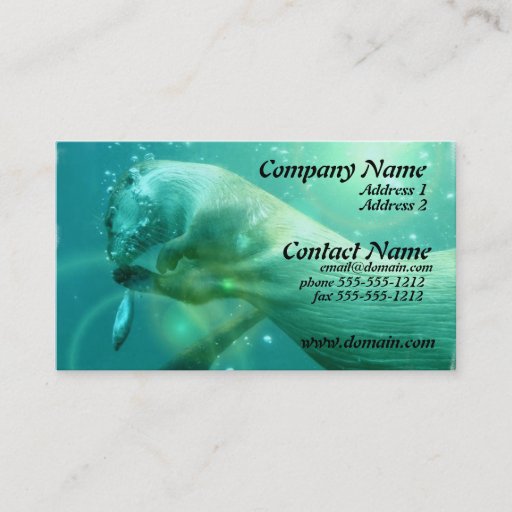 Customizable Swimming Otter Business Card