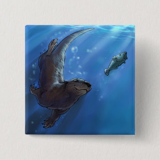 Swimming otter button