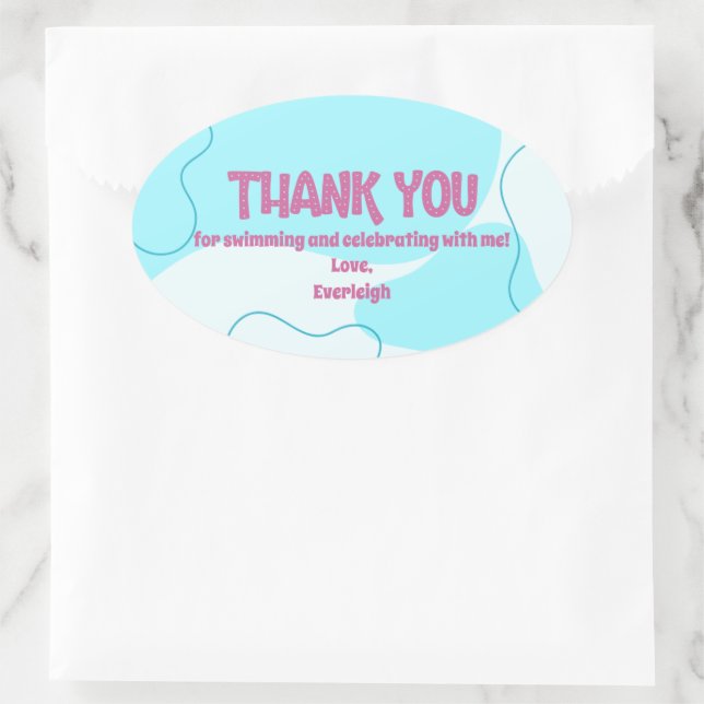 Swimming Party Favor Label (Bag)
